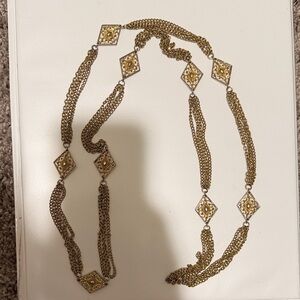 Sarah Coventry Gold Necklace with Diamond-Shaped Accents